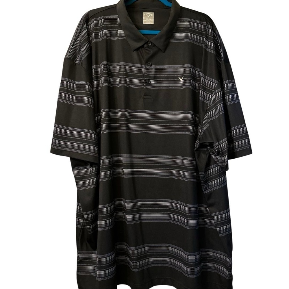 Greg Norman CALLAWAY Big & Tall Soft Touch Stripe Golf Polo Shirt
